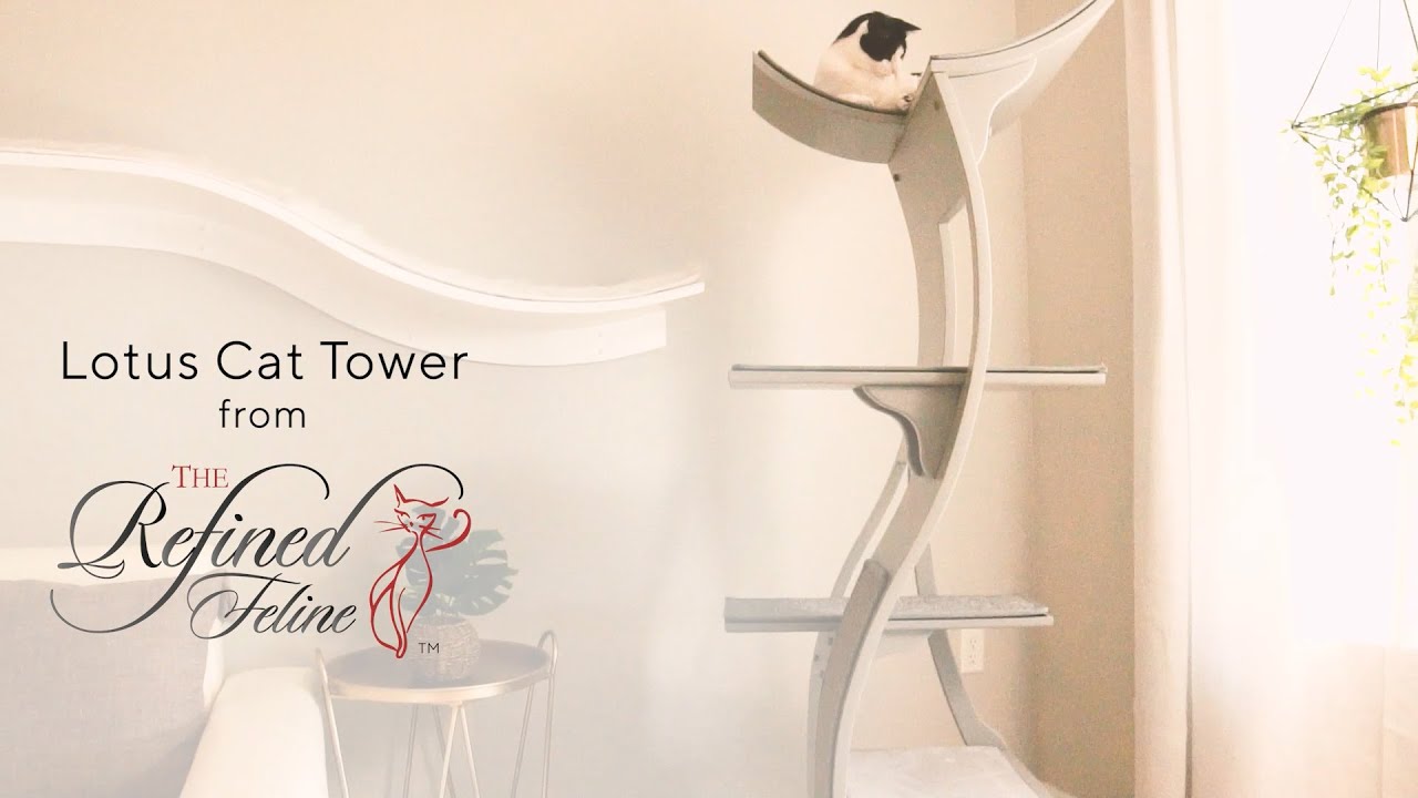 Lotus Cat Tower from The Refined Feline. A modern cat tree like no other.