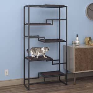 BLACK METAL FRAME CAT CONDO TREE TOWER