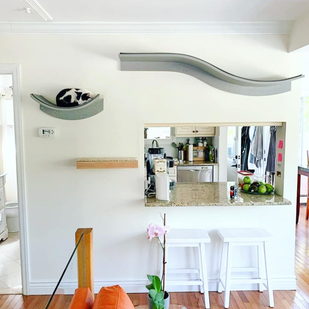 Lotus Leaf Cat Shelf Smoke, Lotus Branch Cat Shelf Smoke